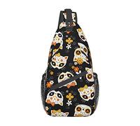 Cat Skull Sling Bag, Chest Bag Daypack, Crossbody Sling Mochila para Viajes, Deportes, Correr, Senderismo