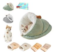 Cat Sleeping Bag, Cat Bed Cave Sleeping Bag, Sleeping Bag For Cats Soft and Comfortable Cat Bed Cave Cozy Cat Beds, Cat Winter Sleeping Bag For Cats and Small Dog (C Green, L)