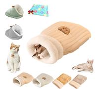 Cat Sleeping Bag, Cat Bed Cave Sleeping Bag, Sleeping Bag For Cats Soft and Comfortable Cat Bed Cave Cozy Cat Beds, Cat Winter Sleeping Bag For Cats and Small Dog (A Brown, M)