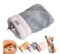 Cat Sleeping Bag, Cat Sleeping Bag for Indoor Cats, Cat Winter Sleeping Bag, Cat Bed Cave, Winter Cat Sleeping Bag for Cats, 360°Wrap Comfortable Soft Plush Sack Self Warm Pet Snuggle Sack (M,Gray)