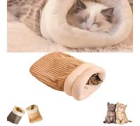 Cat Sleeping Bag,Cat Winter Sleeping Bag,Cat Sleeping Bag For Indoor Cats Cozy Winter Cat Sleeping Bag,360°Wrap Comfortable Pet Snuggle Sack For Cats Up (Brown, L)