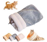 Cat Sleeping Bag, Cat Winter Sleeping Bag, Sleeping Bag for Cats, Pet Mat Warming Pad Sack, Semi-Enclosed Pet Sleeping Bed, Pet Sleeping Bag for Indoor Cats, Small Dogs (Blue, 44x37cm/17.32x14.57in)