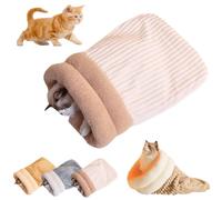 Cat Sleeping Bag, Cat Winter Sleeping Bag, Sleeping Bag for Cats, Pet Mat Warming Pad Sack, Semi-Enclosed Pet Sleeping Bed, Pet Sleeping Bag for Indoor Cats, Small Dogs (White, 44x37cm/17.32x14.57in)