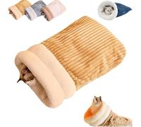 Cat Sleeping Bag, Cat Winter Sleeping Bag, Soft Plush Pet Calming Bed, Washable Self Warming Cat Bed Snuggle Sack, Warm Cat Beds For Indoor Cats, 360°Wrap Comfortable Pet Snuggle Sack(Brown,L)