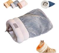 Cat Sleeping Bag, Cat Winter Sleeping Bag, Soft Plush Pet Calming Bed, Washable Self Warming Cat Bed Snuggle Sack, Warm Cat Beds For Indoor Cats, 360°Wrap Comfortable Pet Snuggle Sack(Gray Blue,L)