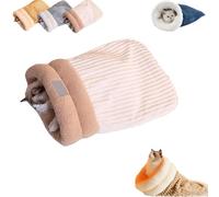Cat Sleeping Bag, Cat Winter Sleeping Bag, Soft Plush Pet Calming Bed, Washable Self Warming Cat Bed Snuggle Sack, Warm Cat Beds For Indoor Cats, 360°Wrap Comfortable Pet Snuggle Sack(Beige,L)
