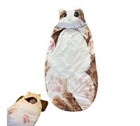 Cat Sleeping Bag,Cats Shaped Plush Floor Lounger for Adults, Plush Cat Envelope Sleeping Bag,Washable Warm Blanket for Camping,Travel,Sleepovers & Home Lounging (D)