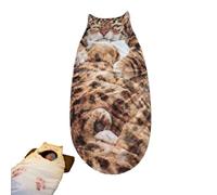 Cat Sleeping Bag,Cats Shaped Plush Floor Lounger for Adults, Plush Cat Envelope Sleeping Bag,Washable Warm Blanket for Camping,Travel,Sleepovers & Home Lounging (A)