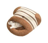 Cat Sleeping Bag - Flannel 60 x 56 cm | Warm Plush Enclosed Pet Cave Bed | Soft Dog Cat Furniture For Bedroom Apartment Living Room Office Indoor Outdoor Travel Floor Comfort And Daily Rest Use