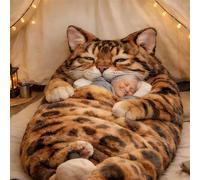 Cat Sleeping Bag for Adults,Adorable Cat Envelope Sleeping Bag, Washable Sleep Bags Plush Warm Blanket for Camping,Sleepovers & Home Lounging (C)