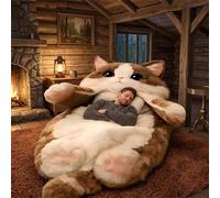 Cat Sleeping Bag for Adults,Adorable Cat Envelope Sleeping Bag, Washable Sleep Bags Plush Warm Blanket for Camping,Sleepovers & Home Lounging (D)