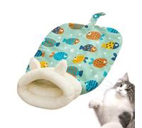 Cat Sleeping Bag for Indoor Cats, Semi-Enclosed Cat Nest Bed, Cats Winter Cat Sleeping Bag Soft Plush 360° Wrap-Around, Comfortable Cave Bed for Small Cats Dogs, Machine Washable, All Seasons Fit
