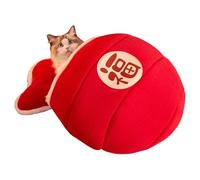 Cat Sleeping Bag, Plush Cat Nest, Snuggle Sack For Cats, Soft Puppy Burrow Pad, Kitten Cuddler Bed, Thick Warm Cat Bed, Indoor Cat Bed, Puppy Snuggle Sack, Red Cat Sleeping Bag, Pet Cuddler For Dogs