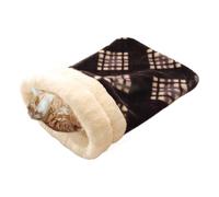 Cat Sleeping Bag, Soft Plush Pet Bed, Cozy Warm Sack Design, Compact Enclosed Cave for Kittens and Puppies, 15.75x21.65 Inches, Black, Pink, Cream, Gray, Brown