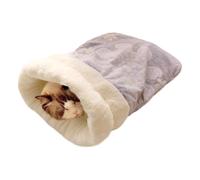 Cat Sleeping Bag, Soft Plush Pet Bed, Cozy Warm Sack Design, Compact Enclosed Cave for Kittens and Puppies, 15.75x21.65 Inches, Black, Pink, Cream, Gray, Brown