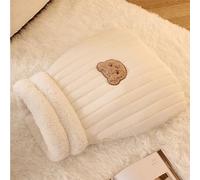 Cat Sleeping Bag Warm Plush Bed for Indoor Cats, Soft Fluffy Self Warming Cave with Tunnel Design, Cozy Hideaway for Kittens, Puppies, Rabbits in Winter (White,M)