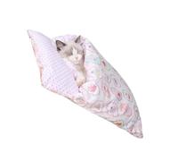 Cat Sleeping Bag - Washable Comfort Winter Pet Bed | Fabric Cat Bed Cave Leaf Nest Pet Cuddle Zone Covered Hood Burrowing Soft Durable Washable with not lip Bottom for Indoor Puppy