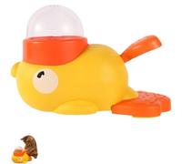 Cat Slot Machine Treat Dispenser, Interactive Slow-Feeding Duck Toy, Press-&-Play Mental Enrichment for Cats, Adjustable Ports, No Battery Needed (Yellow)