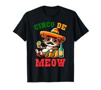 Cat Sombrero Cinco De Mayo Comida Mexicana Divertida Fiesta México Camiseta