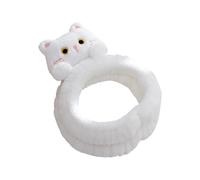 Cat Spa Headbands, Face Wash Headband 1,97 x 7,09 in Adjustable Makeup Plush Hair, Animal Skin Cares Headband, Cute Animals Hair Band for Girls, Color Black, White, Light Tan