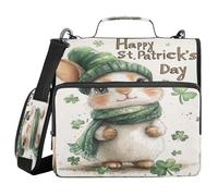 Cat St - Carpeta de 3 anillos con cremallera y asa y correa de hombro extraíble, impermeable, organizador de documentos para la escuela/oficina