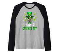Cat St Patricks Day St Catricks Day Lucky Charm Cats Lovers Camiseta Manga Raglan