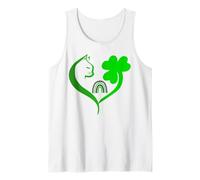 Cat St Patricks Funny Cattrick Irish Cat Shamrock Clover Camiseta sin Mangas