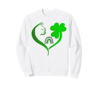 Cat St Patricks Funny Cattrick Irish Cat Shamrock Clover Sudadera