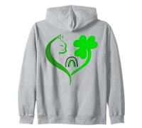 Cat St Patricks Funny Cattrick Irish Cat Shamrock Clover Sudadera con Capucha