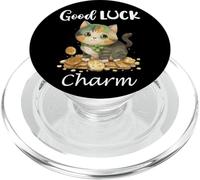 Cat St Patricks Funny Irish Lucky Cat St Paddys Good Charm PopSockets PopGrip para MagSafe
