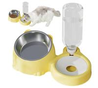 Cat Stainless Steel Bowl, Automatic Water Dispenser, Large Capacity Water Bowl, Stainless Steel Tilted Bowl with Automatic Water Dispenser, Perfect for Cats, Small Dogs, and Kittens