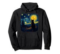 Cat Starry Funny Night Cat Lover Van Gogh Cat Mom Cat Dad Sudadera con Capucha
