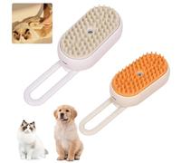Cat Steam Brush, Cat Brushes for Indoor Cats, 2025 New Steam Cat Brush, 3 In 1 Water Brush Spa for Cats Dogs, Convenient Hair Removal and Easy Collection (White+Khaki)