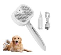 Cat Steam Brush, Slicker Brush Dogs, Multifunctional Pet Hair Removal Comb, Cleaning Grooming Tool with Massage Function for Cats Shedding, White, 19.6x11x10.7cm