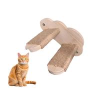 Cat Steps for Wall, Floating Cat Stairway, Solid Wood Shelves, Safe and Elegant Design, Space Saving Perches, Natural Finish for Bedroom, Living Room, Interior Use