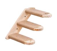 Cat Steps for Wall, Wall Mounted Cat Climbing Rack, Wooden Cat Wall Staircase, Cat Ladder Furniture, Wooden Shelf with Scratching Sisal Rope 12 x 20 x 8 cm to 44 x 20 x 8 cm for Cats