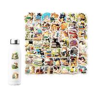 Cat Stickers - Cartoon Cats Sticker | 50-Pack Cute Cat Book Stickers, Waterproof PVC Animal Decal For Laptops, Water Bottles & Scrapbooking, Vibrant Aesthetic Decorative Accessories