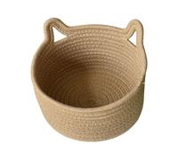 Cat Storage Basket - Woven Ears Bin, Handcrafted Rope Container, Decorative Nursery Organizer Clothes Toys Makeup Books Towels | Usage Scenario For Household Interior Arrangement Daily Utility