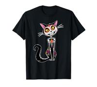 Cat Sugar Skull Dia de Los Muertos, Day of The Dead Camiseta