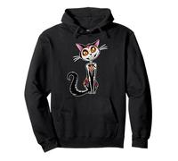 Cat Sugar Skull Dia de Los Muertos, Day of The Dead Sudadera con Capucha