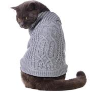 Cat Sweaters for Cats Only, Soft Knit Fall Cat Sweater, Warm Cozy Cats Clothes for Indoor Outdoor (Gray,XX-Large)