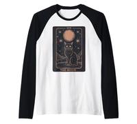 Cat Tarot Card - The Moon Vintage Style Tee Camiseta Manga Raglan