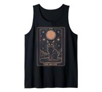 Cat Tarot Card - The Moon Vintage Style Tee Camiseta sin Mangas