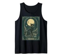 Cat Tarot Card - The Moon Vintage Style Tee Camiseta sin Mangas