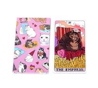 Cat Tarot Cards Deck, 22-Card Divination Game with Cute Cat Illustrations, Fortune-Telling Board Games for Fate Reading, Party Entertainment Oracle for Spiritual Fun and Intuitive Insight 10.5x6.5cm