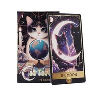 Cat Tarot, Tarot Cards, 78pcs English Deck Wiccan Supplies Set, Pocket Size Oracle Game with Portable Divination Tool, Fate Reading Mystic for Beginners Collectors, 4.06x2.36 Inches