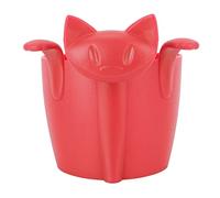 Cat Tea Infuser Strainer | Cute Kitten Shape Tea Infuser for Loose Leaf Tea | Plastic Tea Accessory for Home/Office/Travel | Safe & Easy to Use (Red)