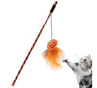 Cat Teaser Toy Halloween Kitten - Feathers and Bell Teaser Toy Stick