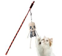 Cat Teaser Toy Halloween Kitten - Feathers and Bell Teaser Toy Stick