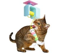 Cat Teaser Toy, Self Adhesive Ceiling Wand, Interactive Pet Training Accessory to Chasing Play, Exercise Tool for Balcony, Backyard, Indoor Living Room, Outdoor Fun, Birthday Surprise, 12x9x5cm